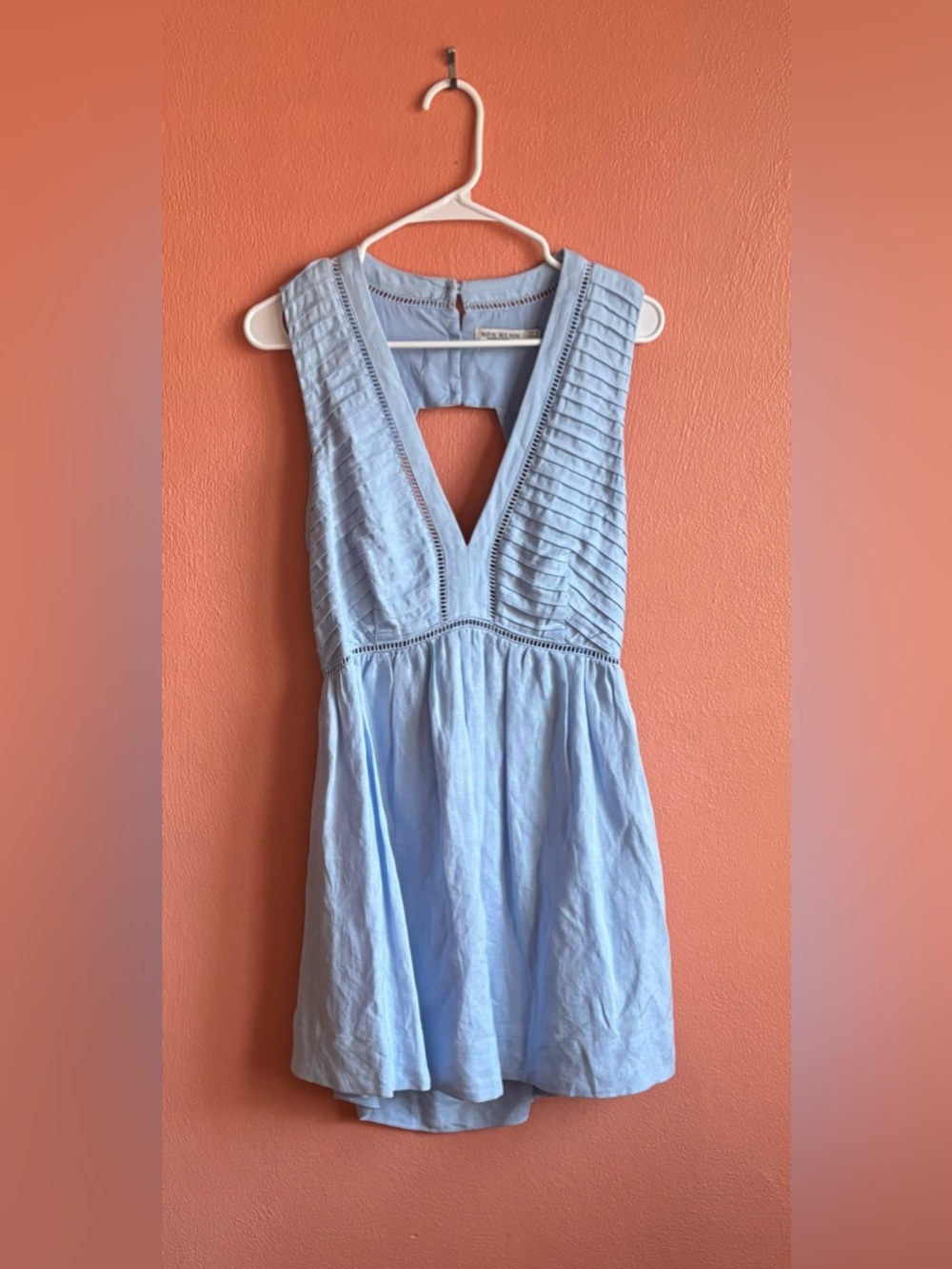 Mon Renn Sleeveless Light Blue Mini Dress